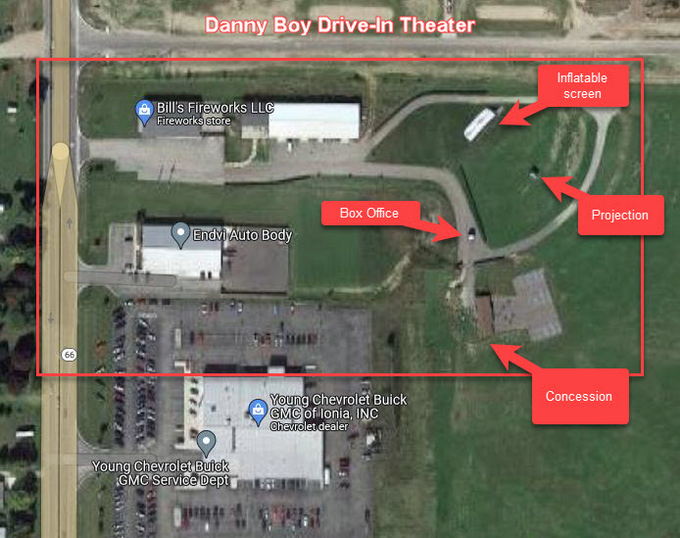 Danny Boys Drive In Movie Theaters - Danny Boy Aerial (newer photo)